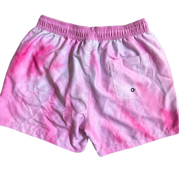 BARSTOOL SPORTS PINK WHITNEY PINK AND WHITE TIE DIE SWIM SHORTS WITH LINING - Picture 3 of 7